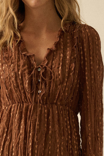 Angelic Beauty Embroidered Chiffon Mini Dress