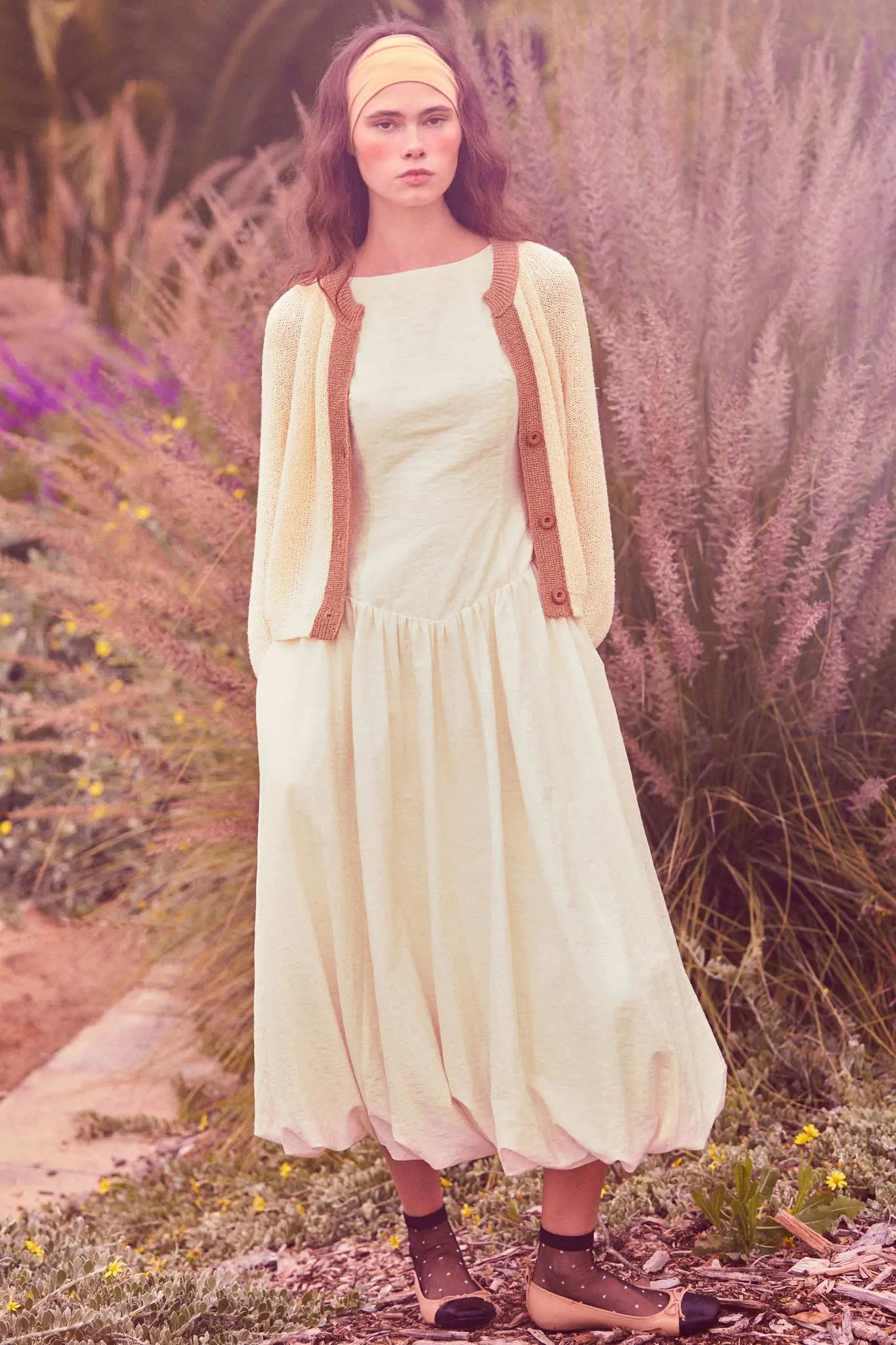 Natural Beauty Boatneck Bubble Midi Dress