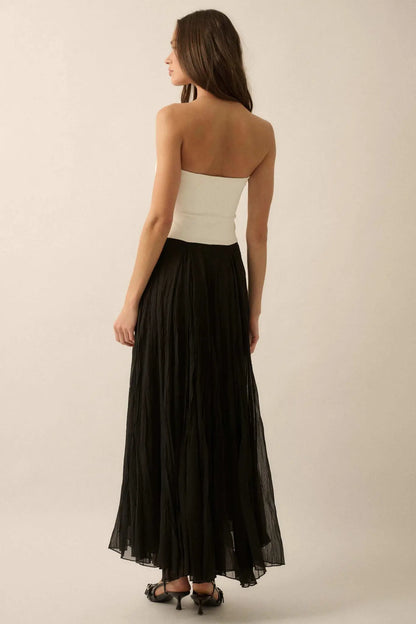 Double Take Colorblock Strapless Maxi Dress