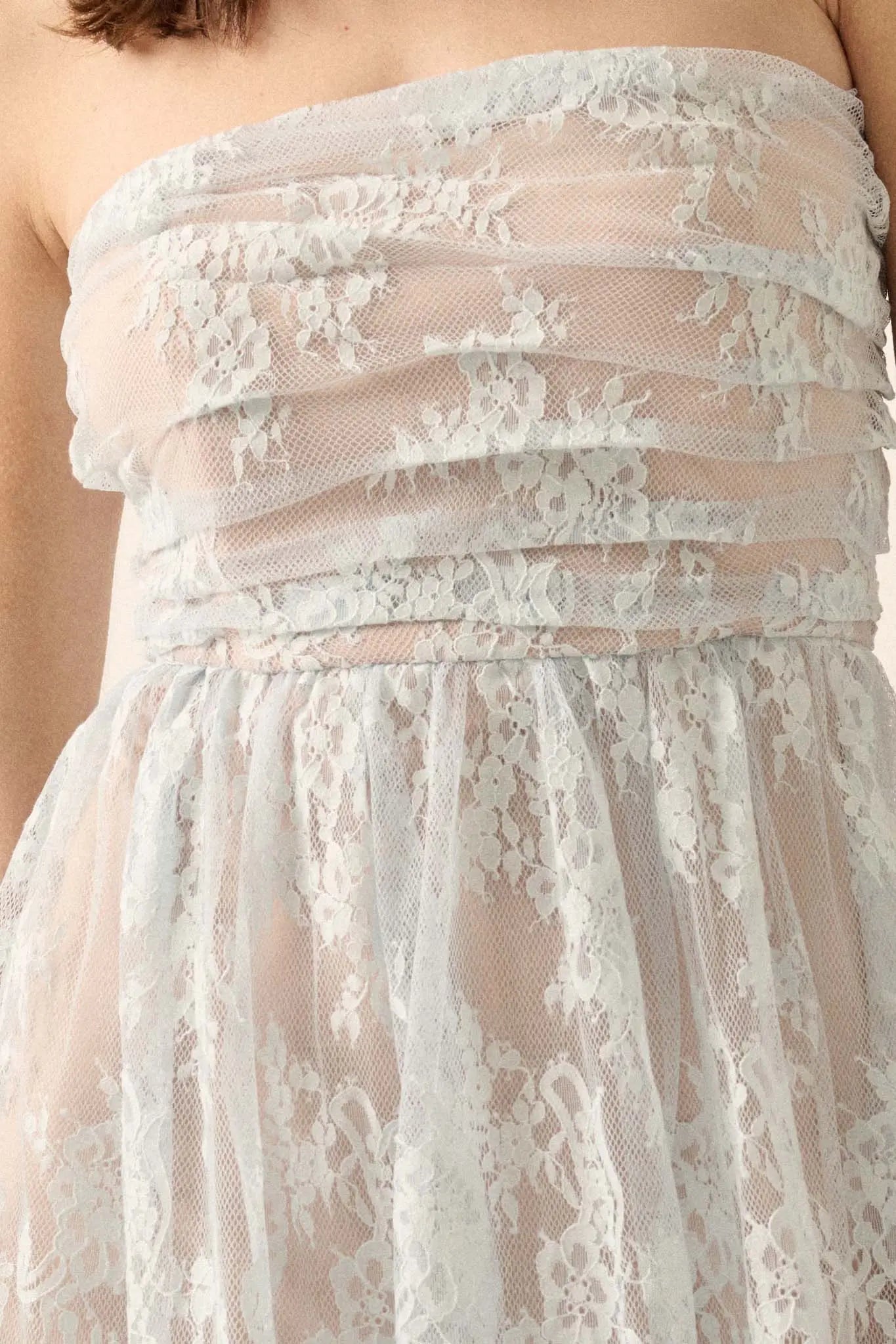 Dreams of Love Layered Lace High-Low Maxi Dress