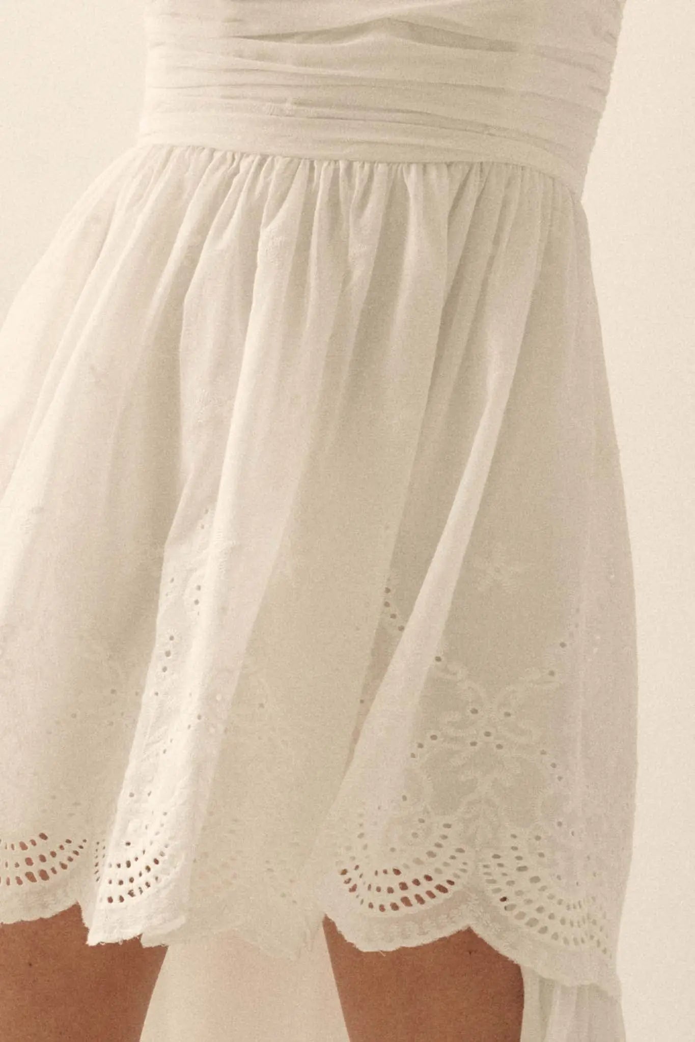 Pure Perfection Eyelet Lace High-Low Maxi Dress
