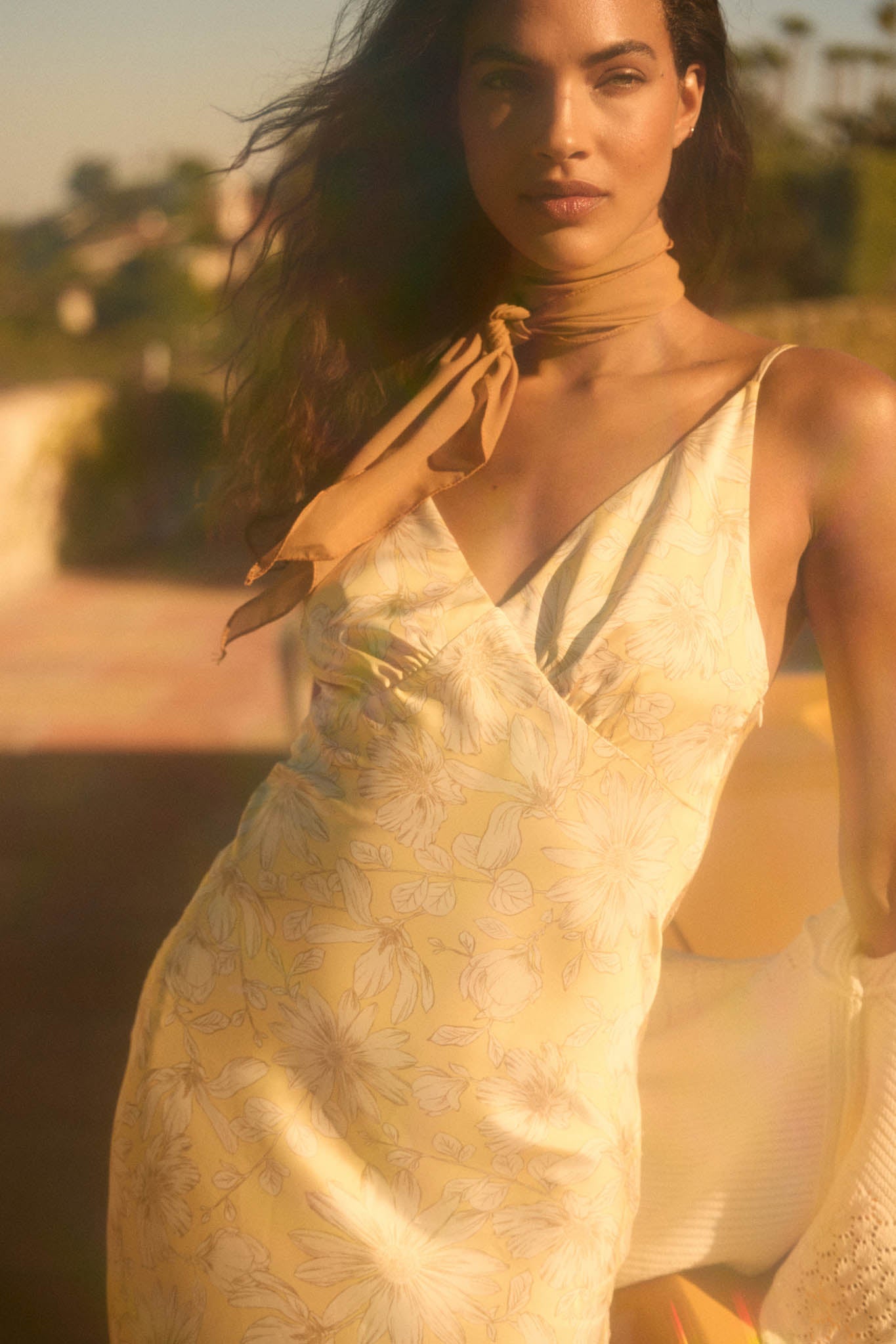 Darling Daisy Floral Satin Maxi Slip Dress