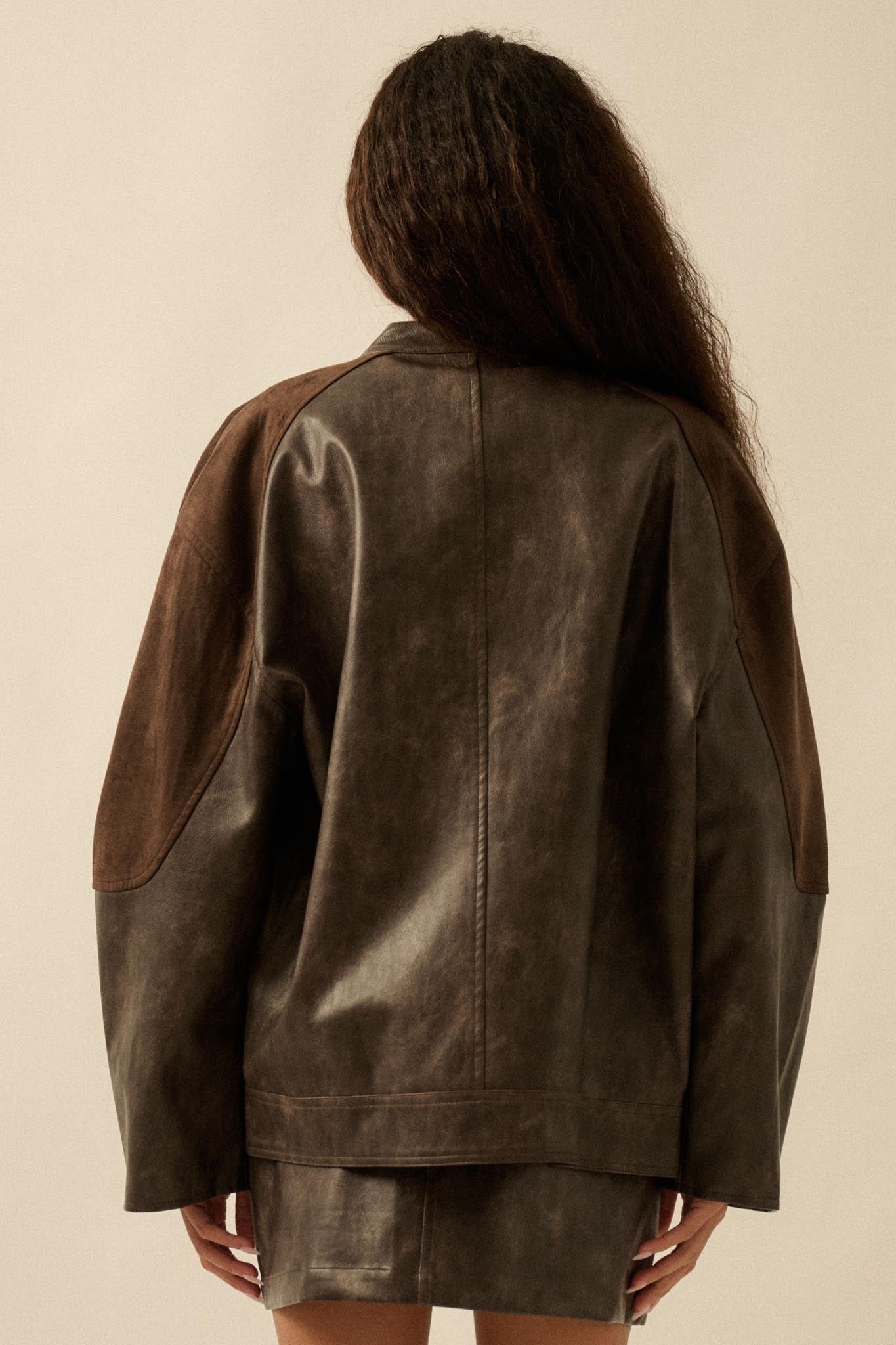 Open Road Vegan Leather and Suede Jacket