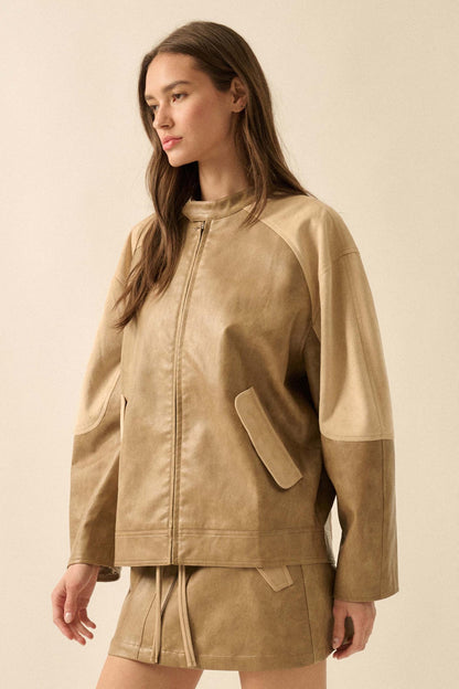 Open Road Vegan Leather and Suede Jacket