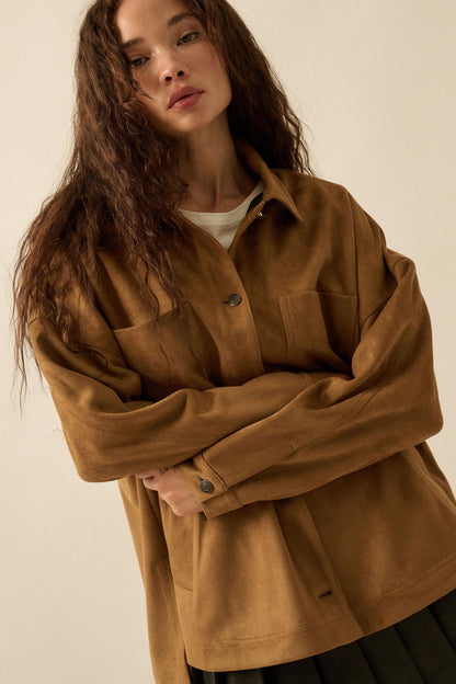 Soft Spoken Vegan Suede Pocket Shacket