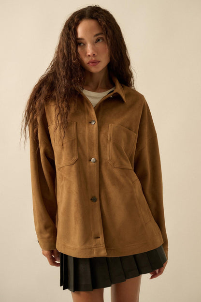 Soft Spoken Vegan Suede Pocket Shacket