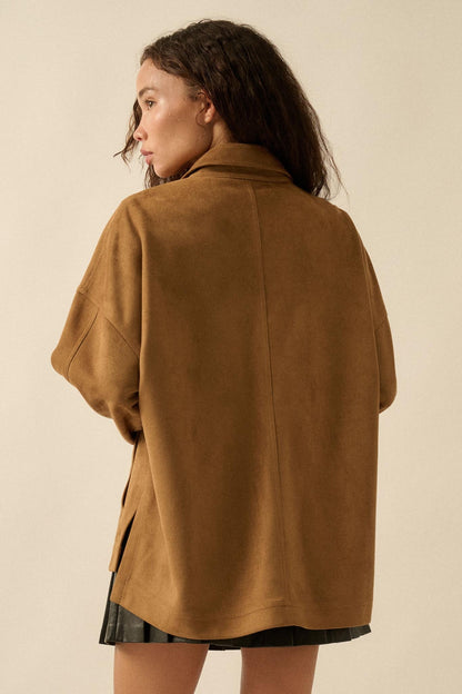 Soft Spoken Vegan Suede Pocket Shacket