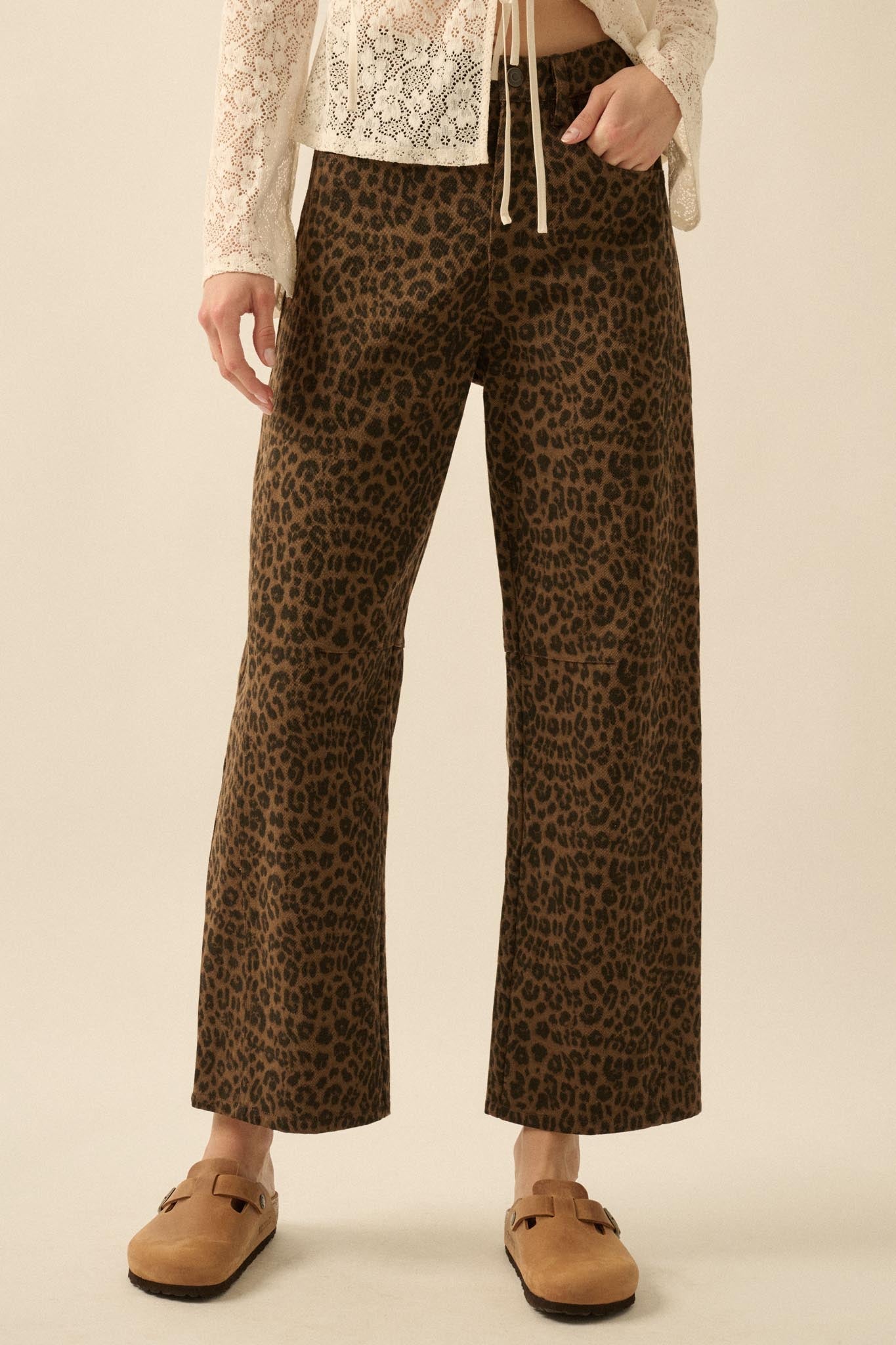 Law of the Jungle Leopard Twill Barrel Pants