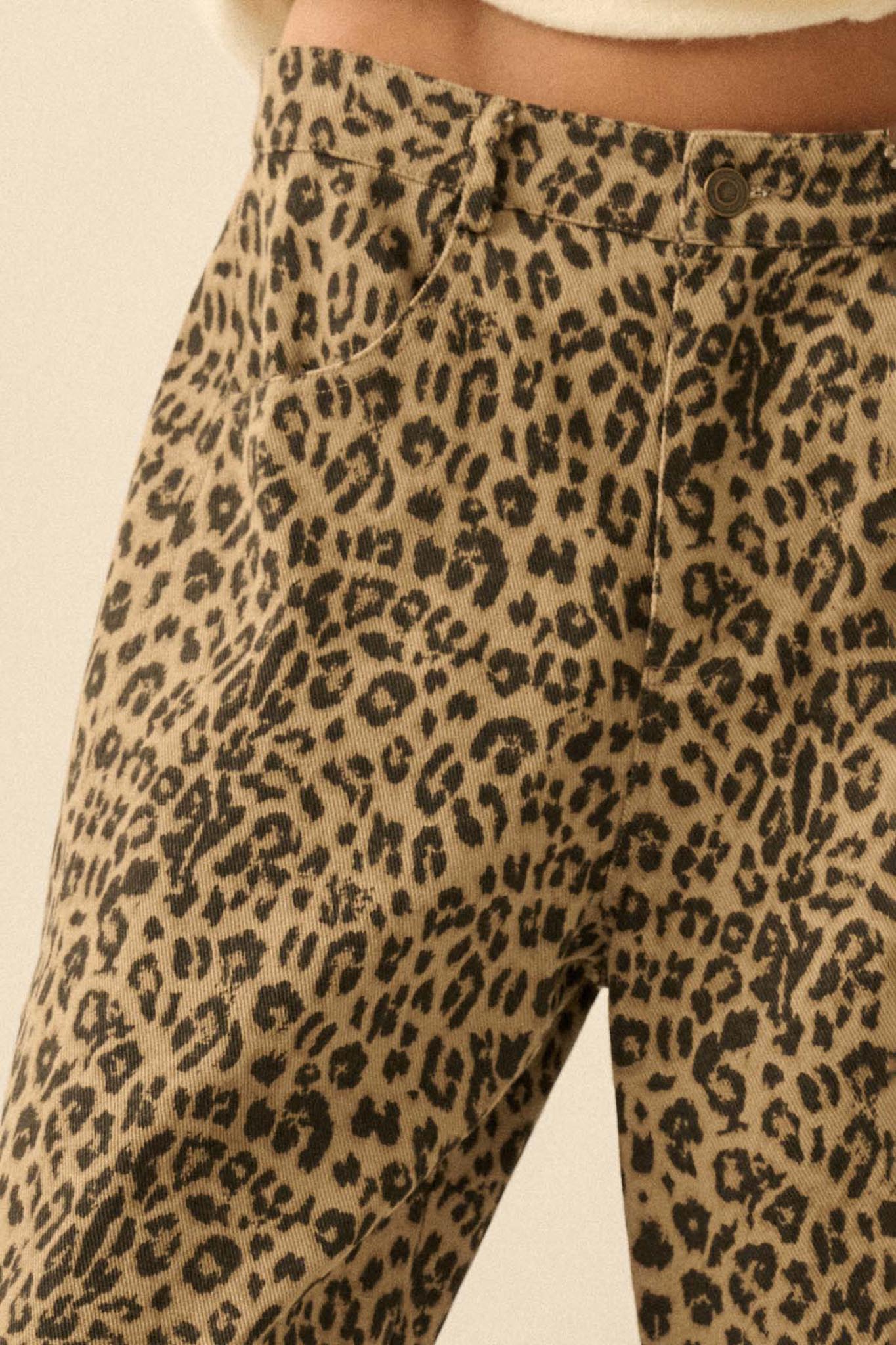 Law of the Jungle Leopard Twill Barrel Pants