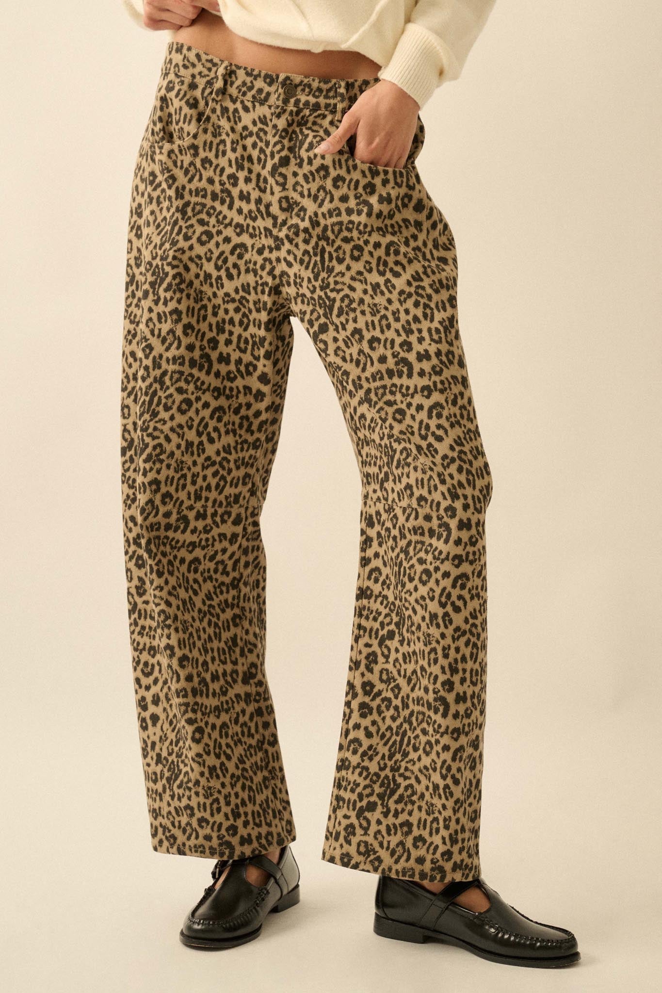 Law of the Jungle Leopard Twill Barrel Pants
