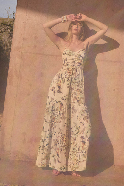 Bonita Jardin Floral Tiered Wide-Leg Jumpsuit