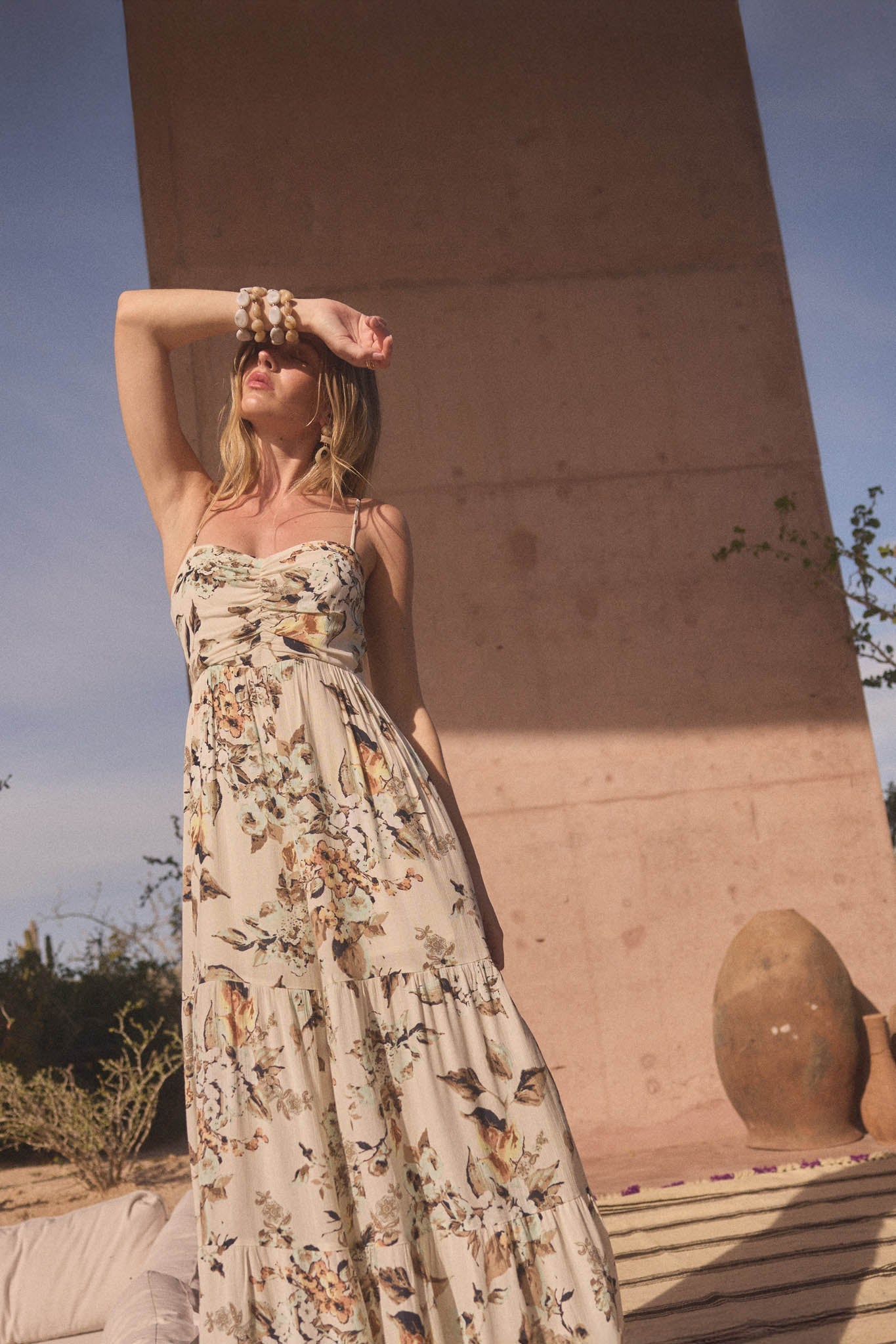 Bonita Jardin Floral Tiered Wide-Leg Jumpsuit