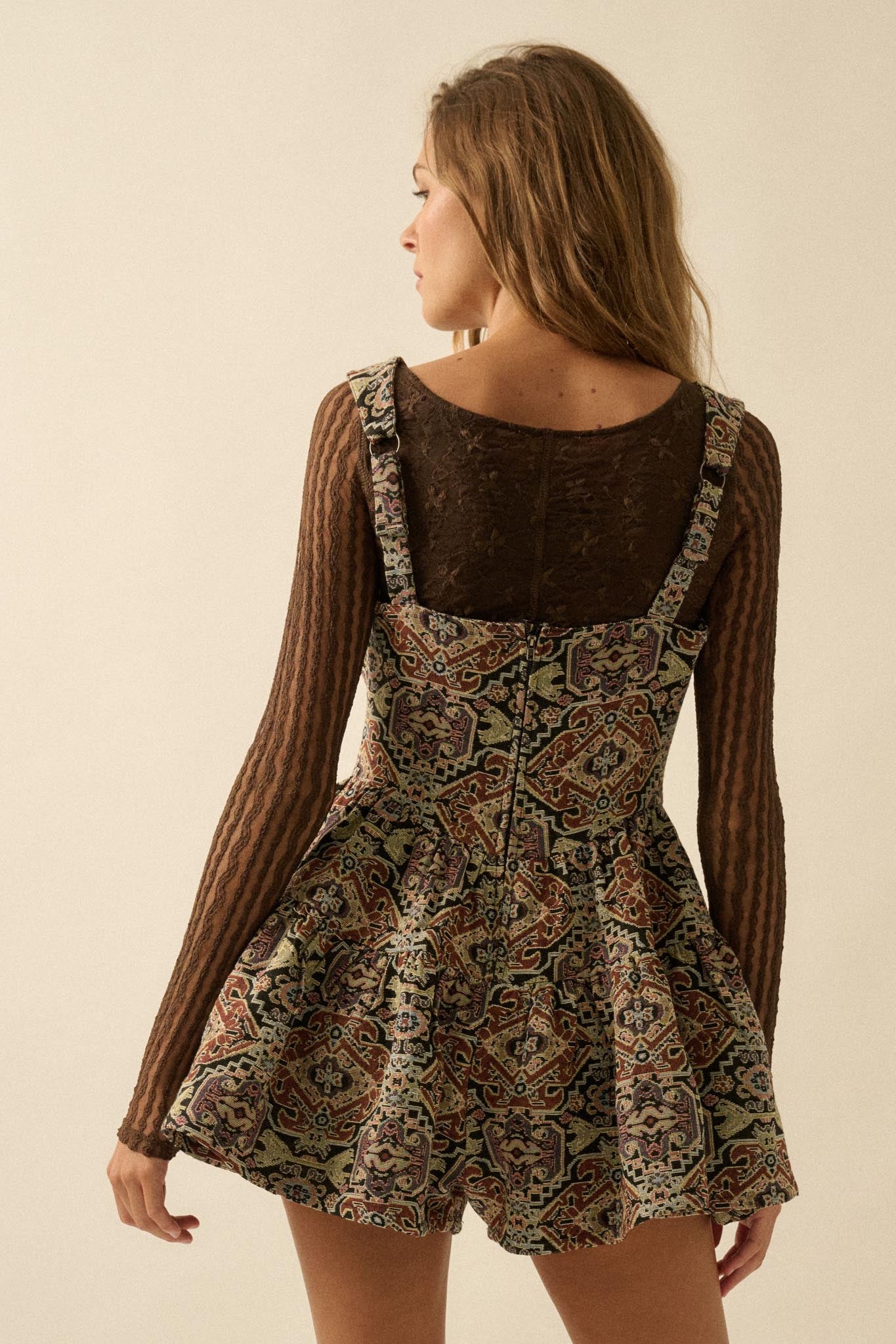 Magic Carpet Ride Tapestry Romper Dress