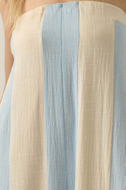 Ready to Flow Colorblock Gauze Strapless Jumpsuit