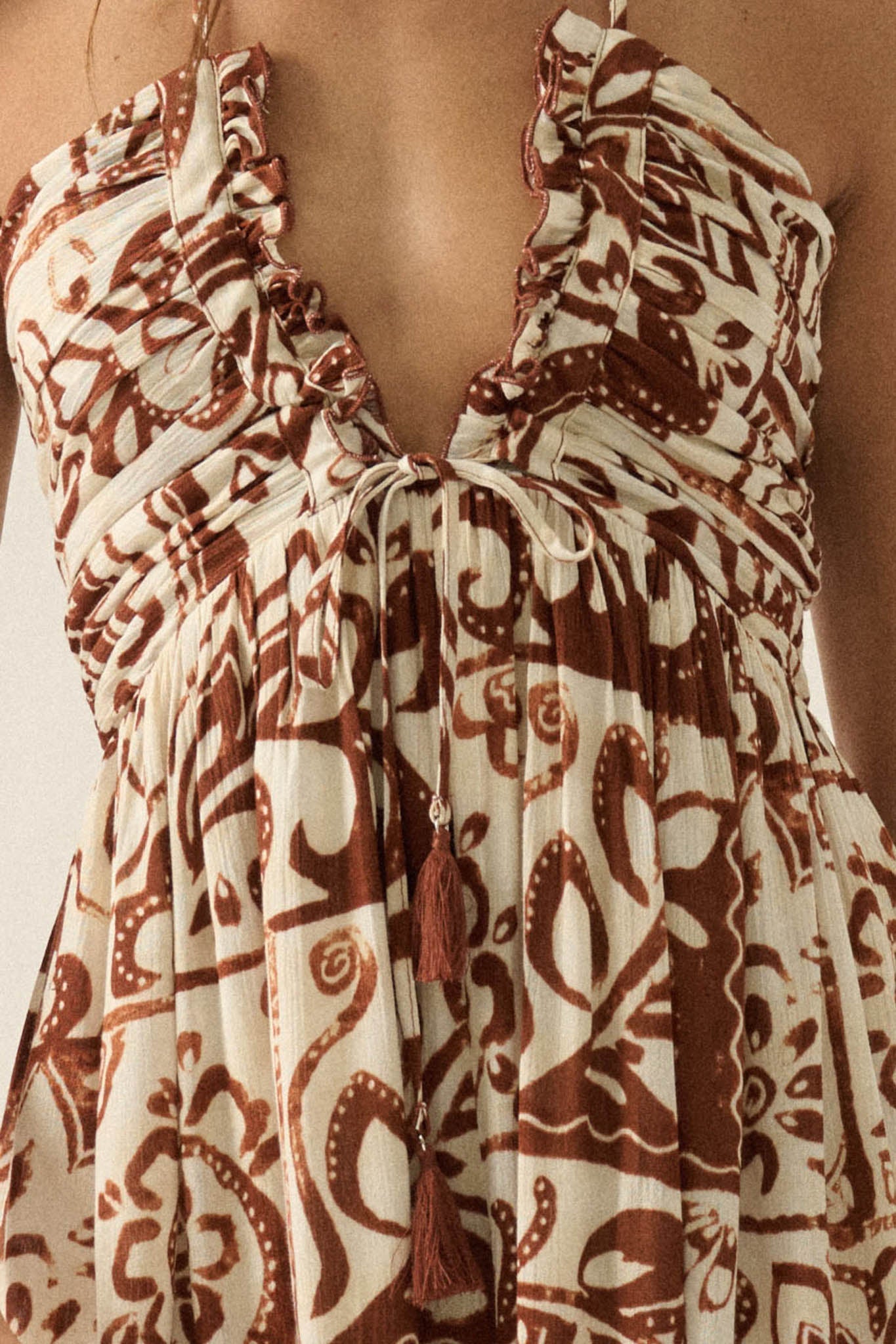Nomad Spirit Abstract Floral-Print Halter Jumpsuit