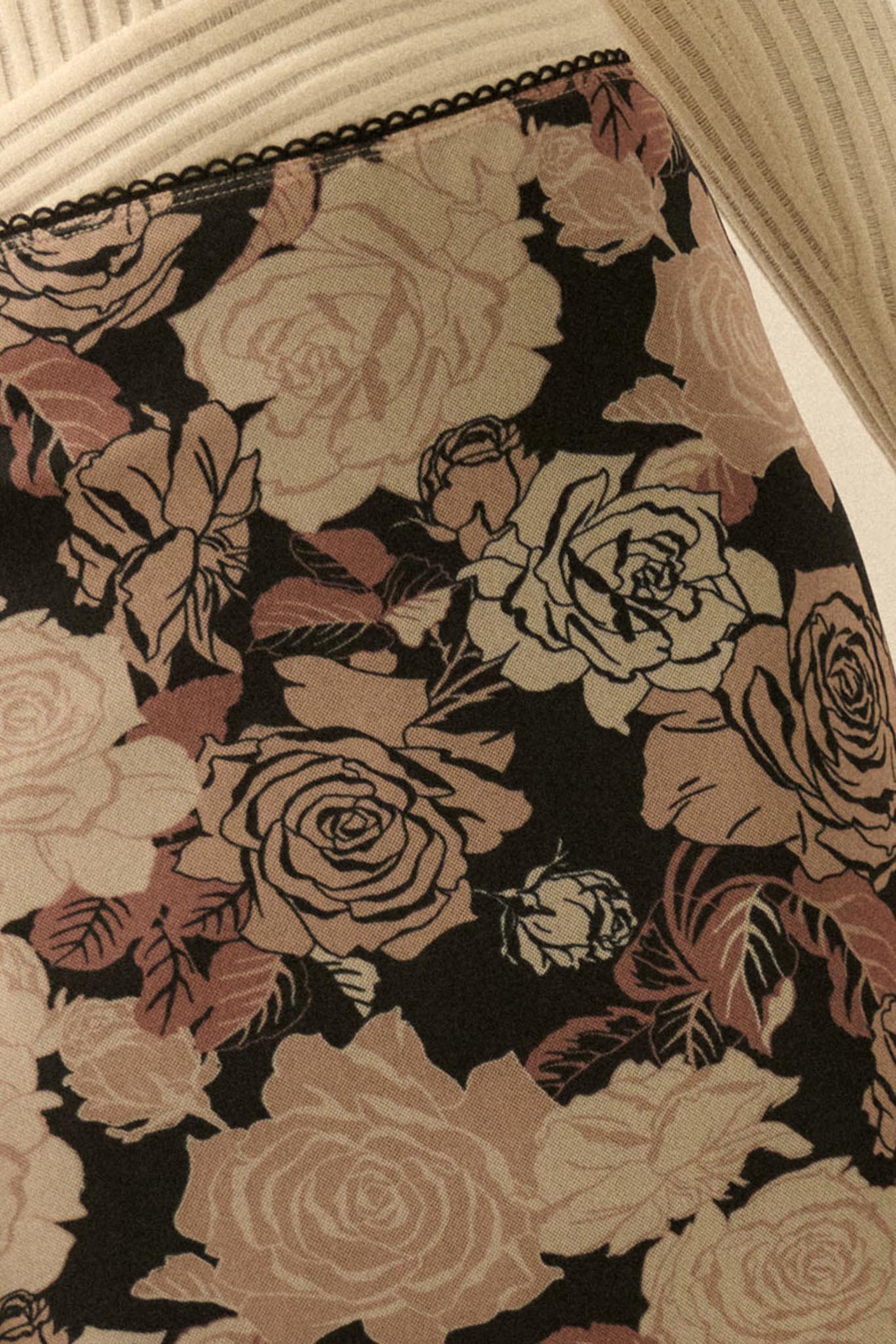 Evening Blooms Floral Mesh Maxi Skirt