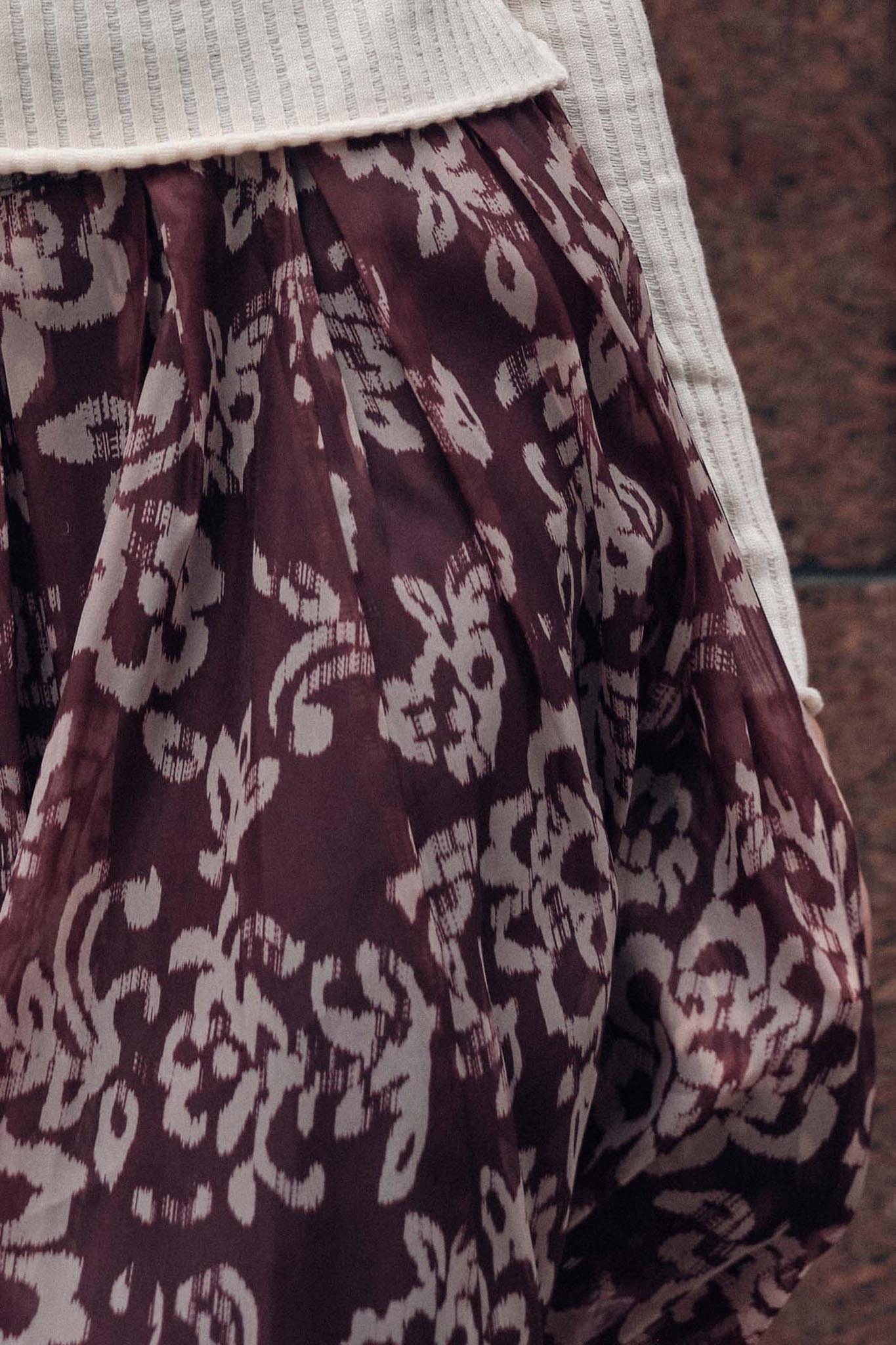 Blooming Grace Floral Organza Circle Midi Skirt