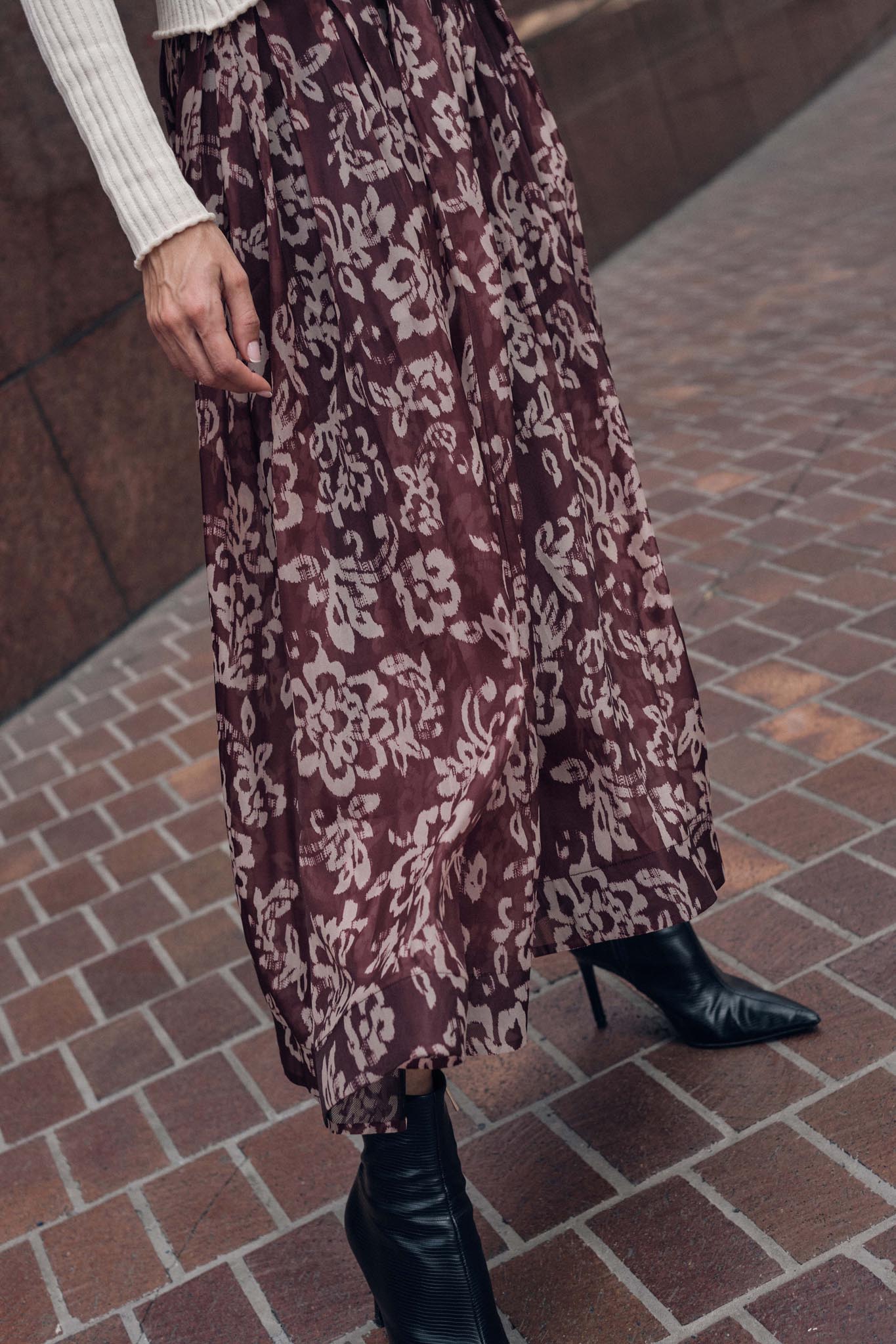 Blooming Grace Floral Organza Circle Midi Skirt
