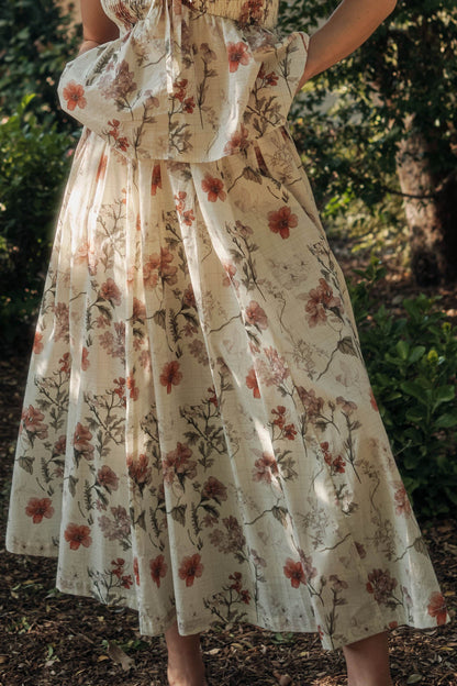 Beautiful Bouquet Floral-Print Pleated Midi Skirt