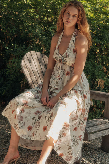 Beautiful Bouquet Floral-Print Pleated Midi Skirt