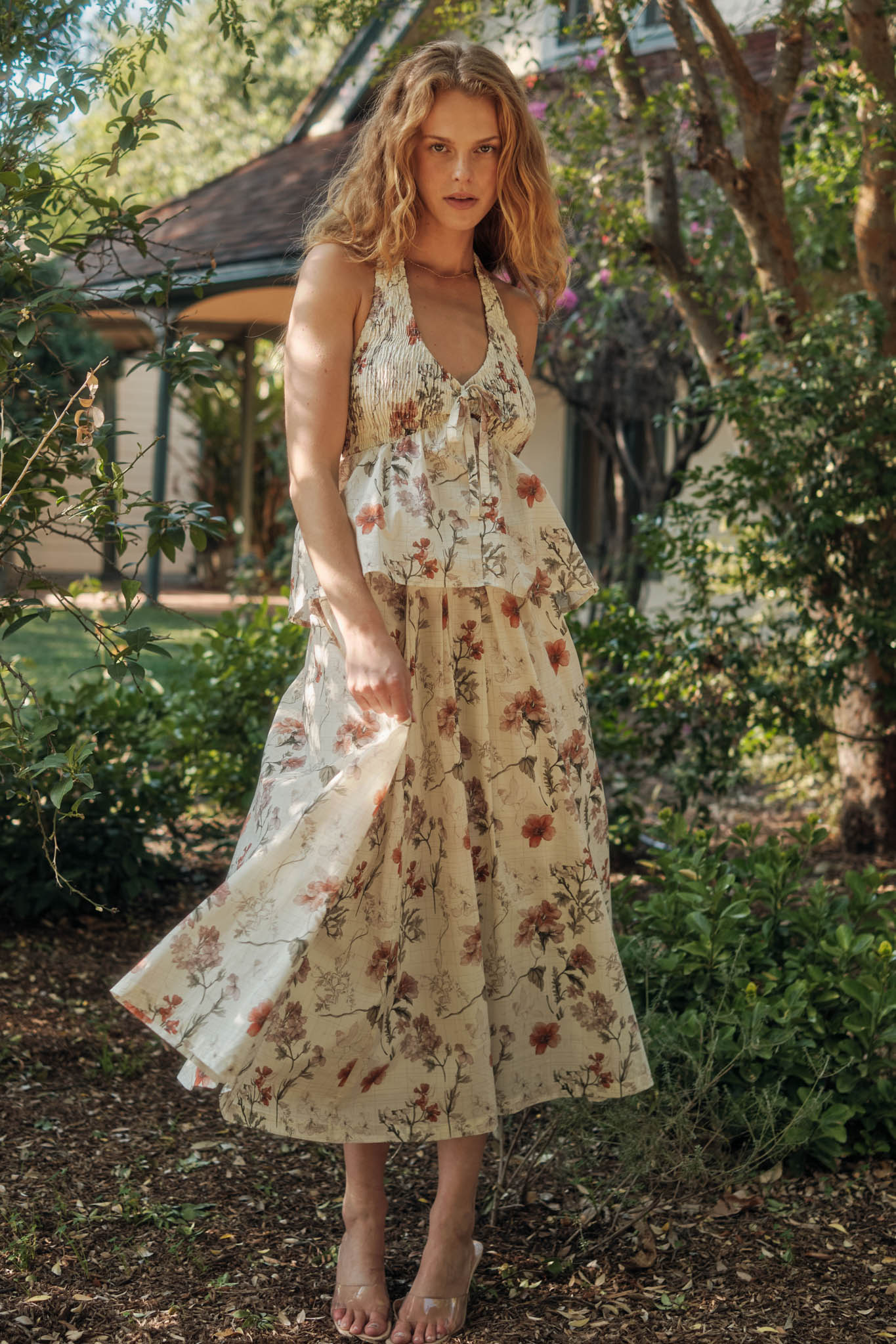 Beautiful Bouquet Floral-Print Pleated Midi Skirt