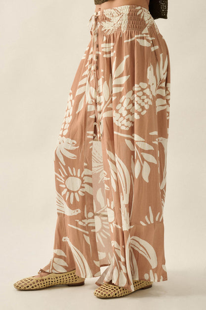 Hawaiian Holiday Tropical-Print Button Maxi Skirt