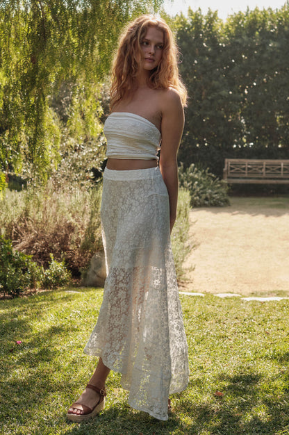 Delicate Dreams Floral Lace Bandeau Tube Top