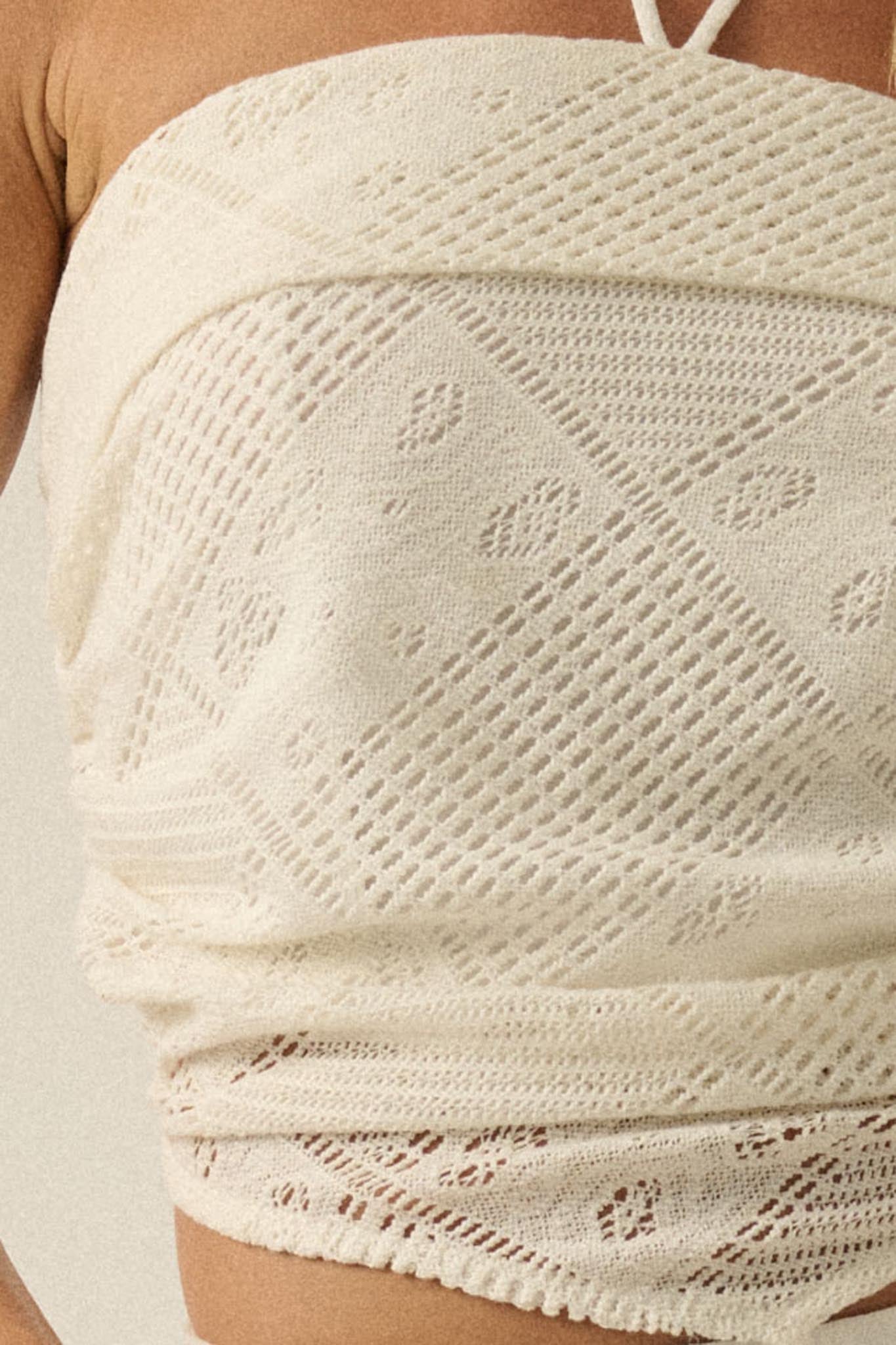 See the Light Crochet Lace Bandana Halter Top