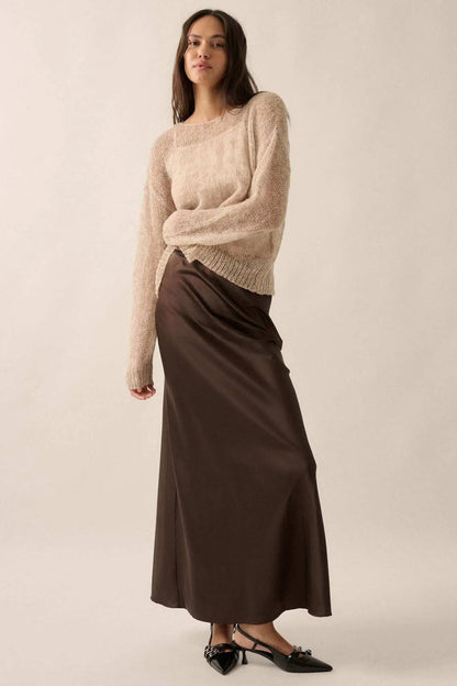 See It Through Layered Open-Knit Sheer Sweater