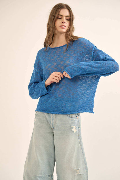 All the Feels Burnout Knit Roll-Neck Sweater