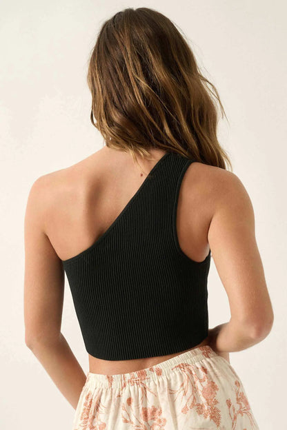 Shaper Fit Asymmetrical Cropped Cutout Tank Top