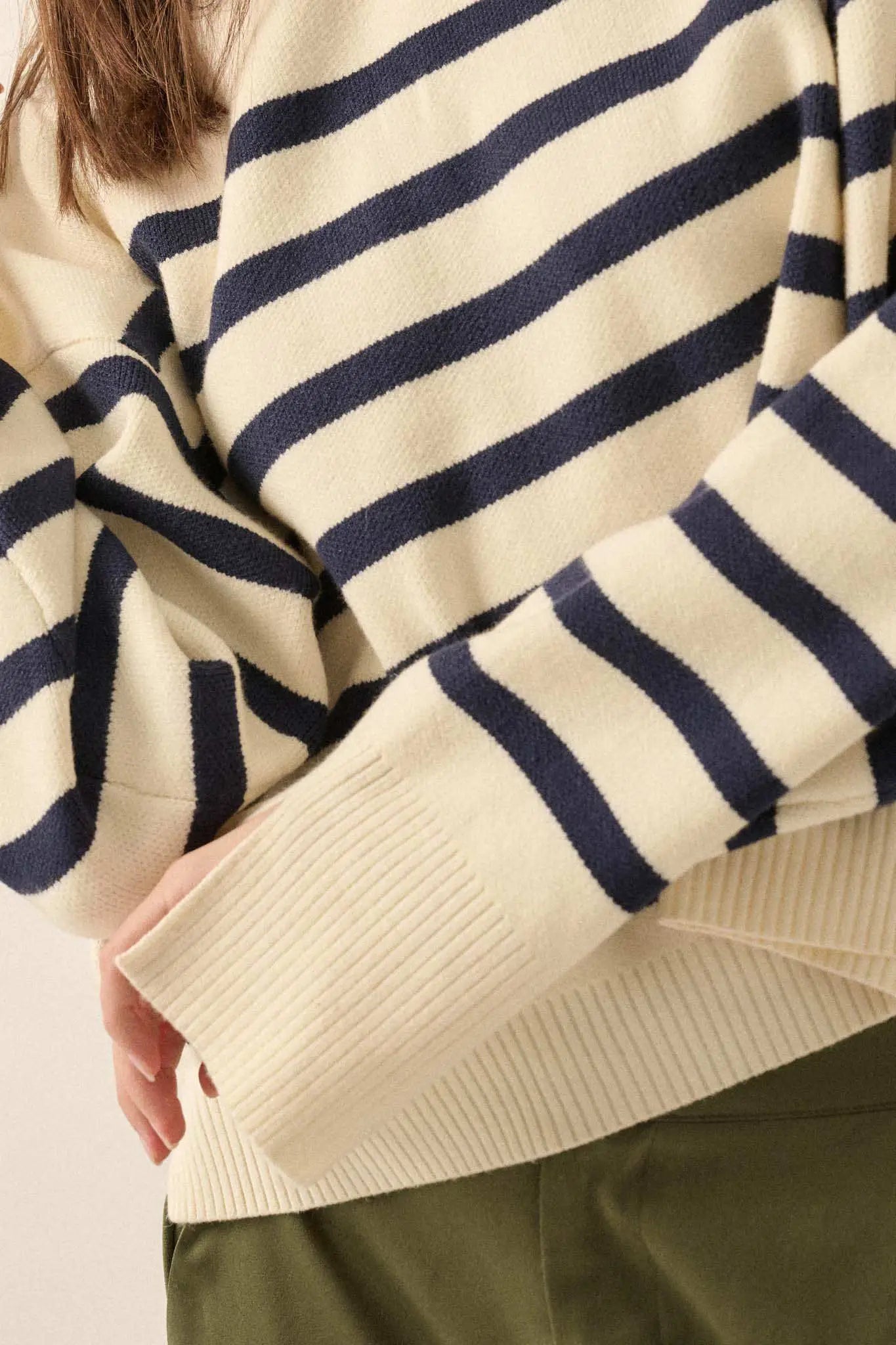 Perfect Storm Nautical-Stripe Hooded Sweater