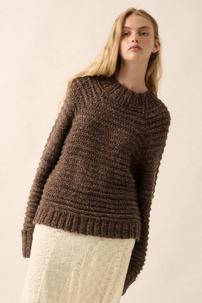 Get Comfy Chunky Horizontal Rib-Knit Sweater