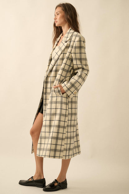Checked Out Plaid Double-Breasted Overcoat