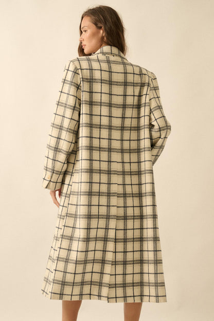 Checked Out Plaid Double-Breasted Overcoat