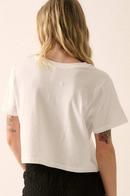 Bunches of Bows Garment-Wash Cropped Graphic Tee