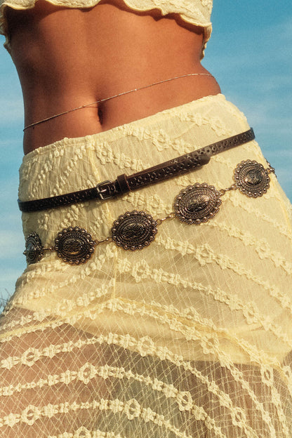 Eldorado Ornate Gold Concho Chain Belt