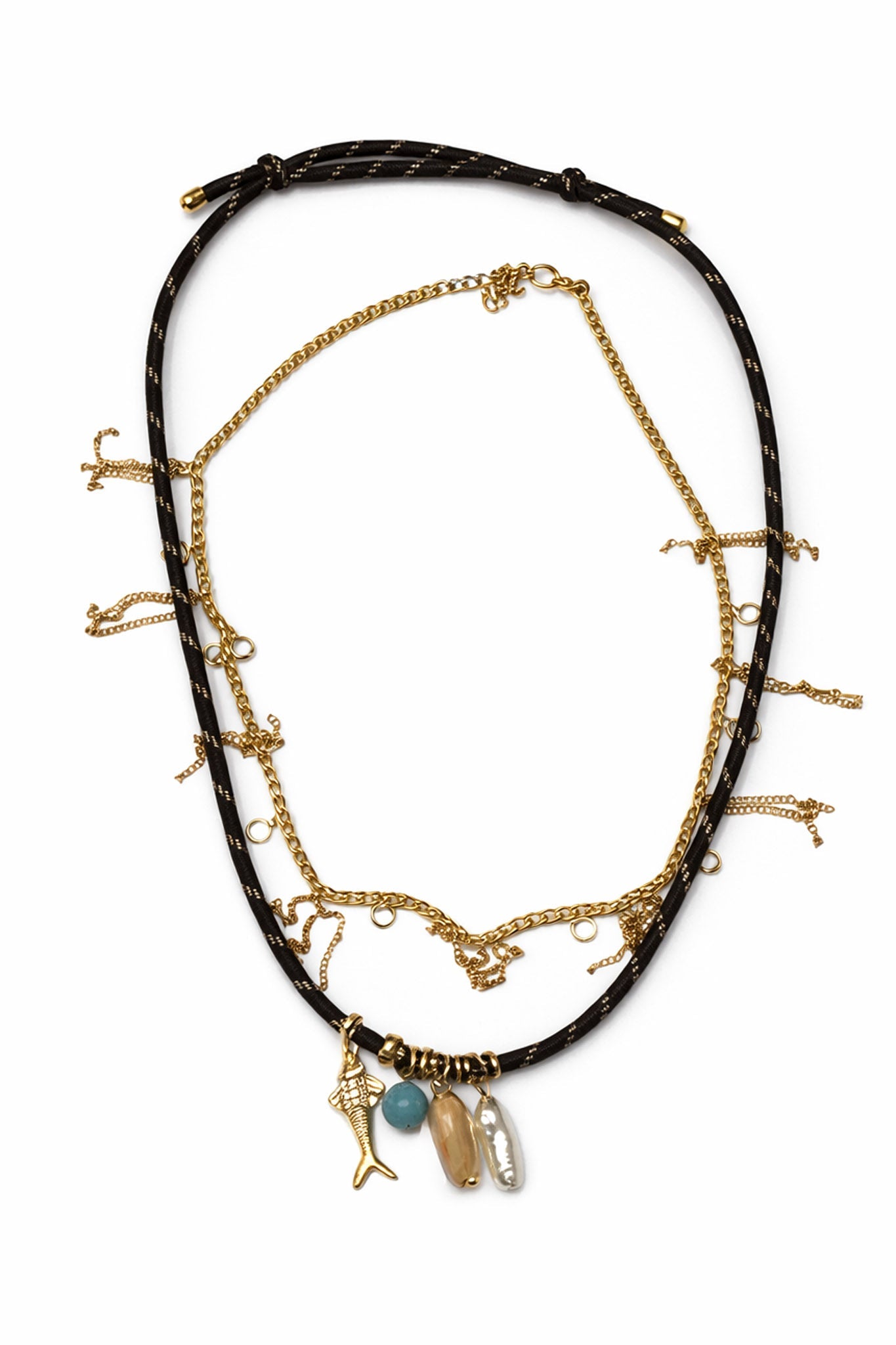 Montara Chain and Sea Charms Cord Necklace Set