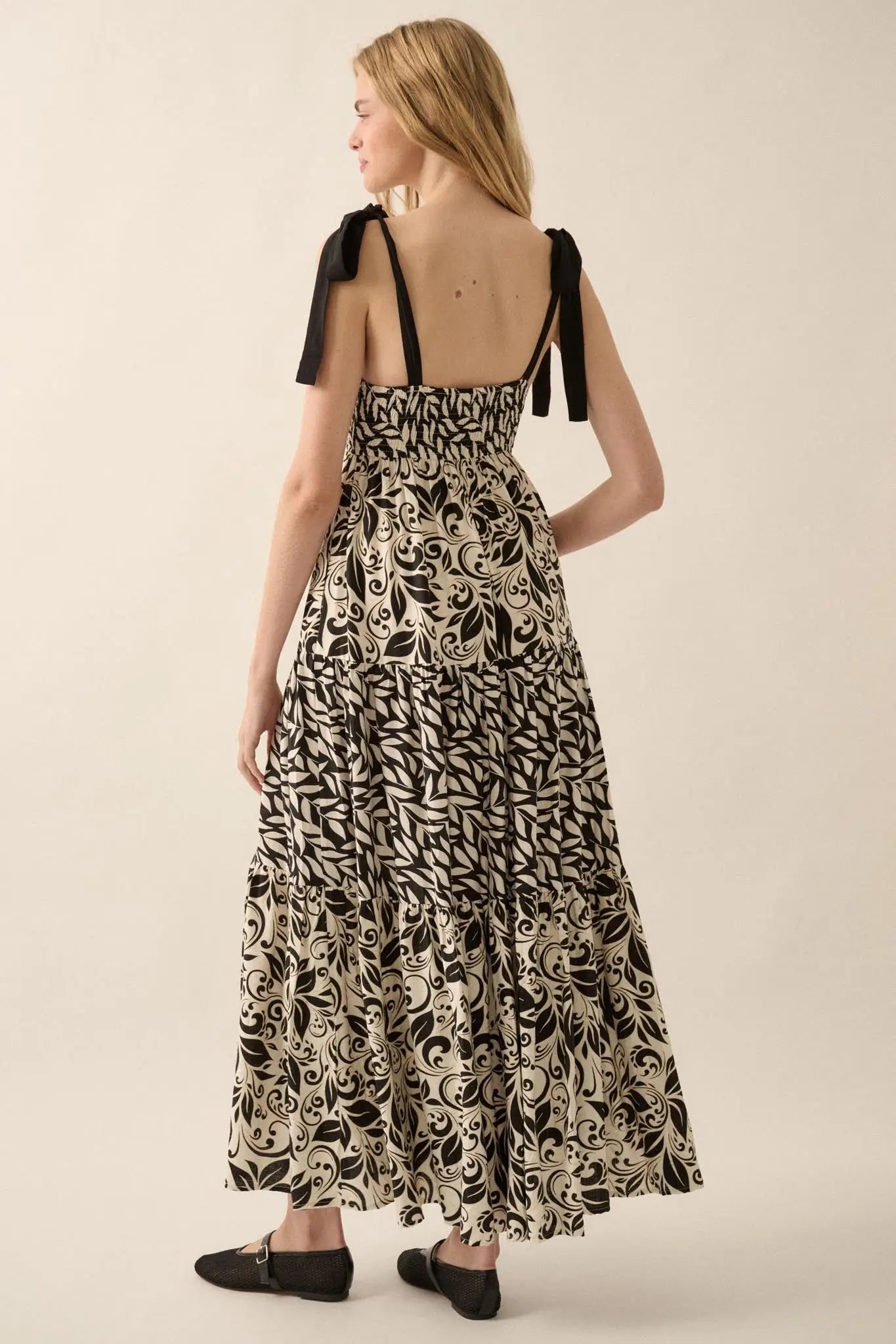 Grow Together Floral Colorblock Tiered Maxi Dress