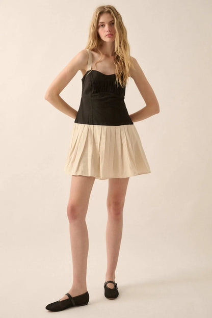 It Takes Two Colorblock Pleated Mini Dress