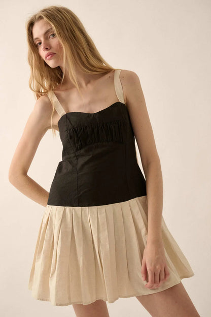 It Takes Two Colorblock Pleated Mini Dress