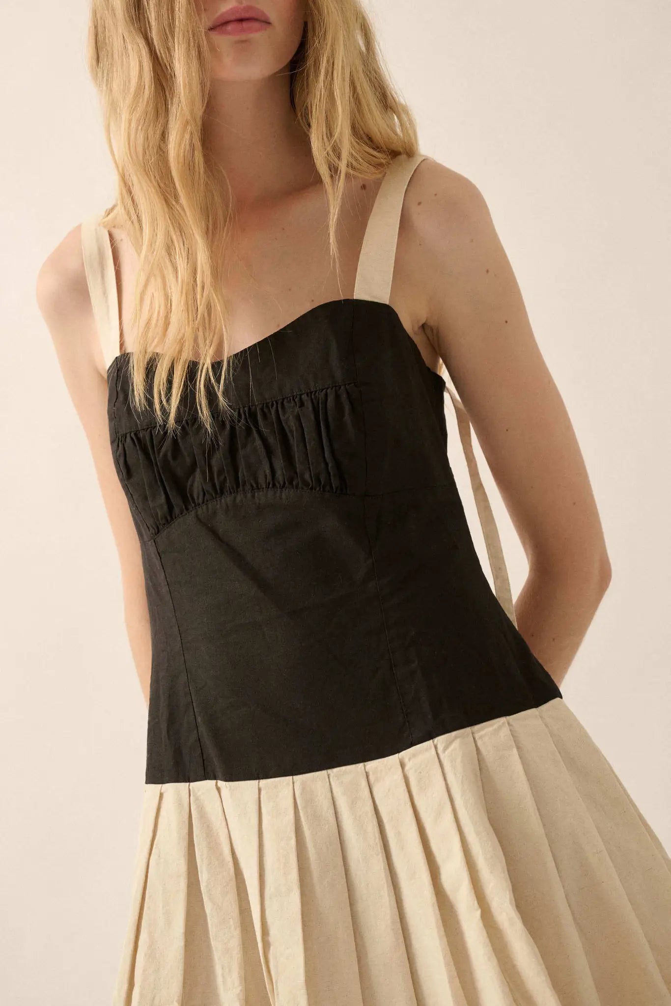 It Takes Two Colorblock Pleated Mini Dress