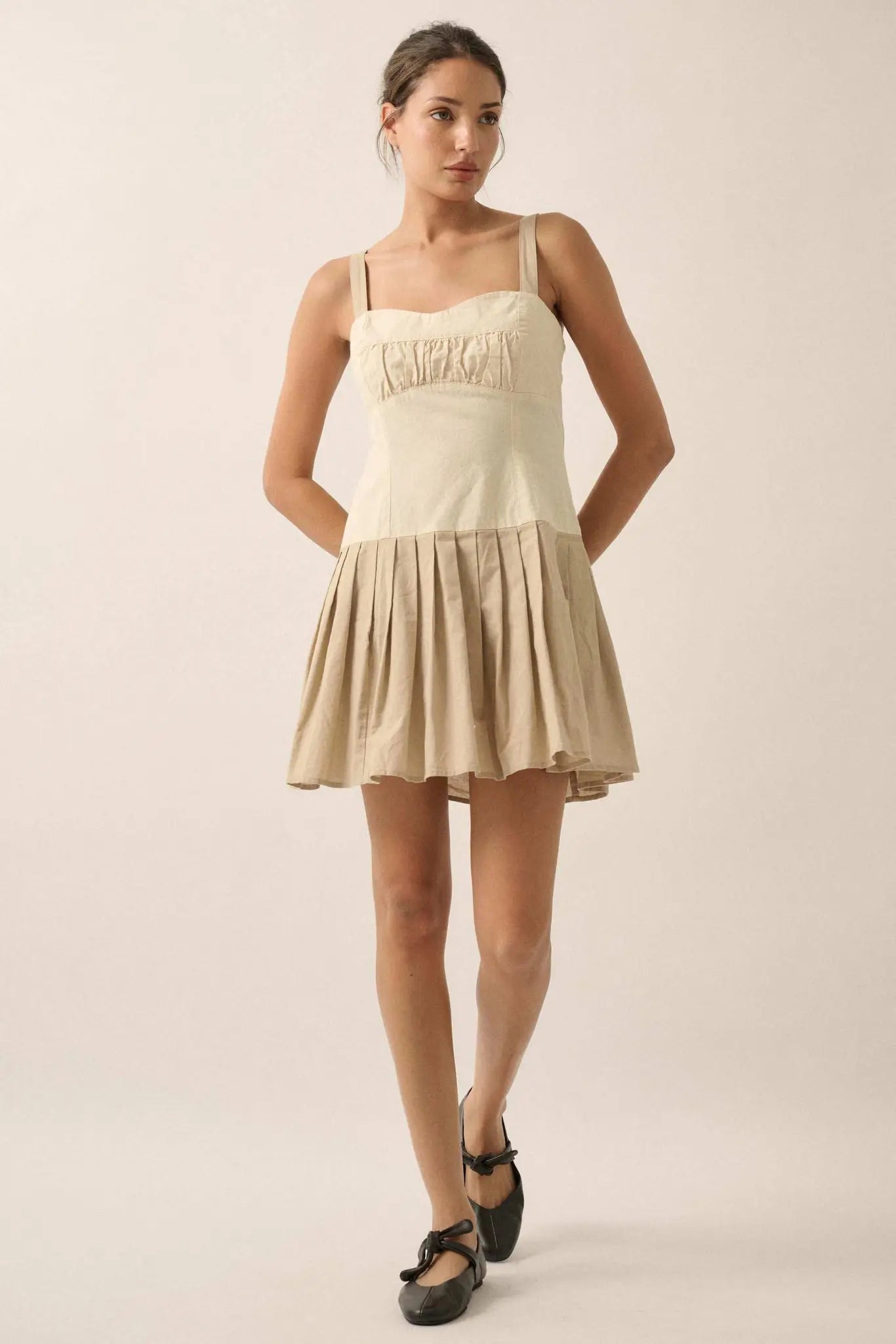 It Takes Two Colorblock Pleated Mini Dress