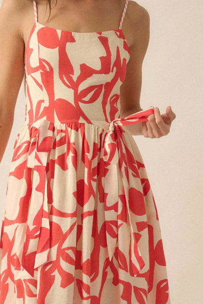 Bold Bouquet Abstract Floral Pocket Midi Dress