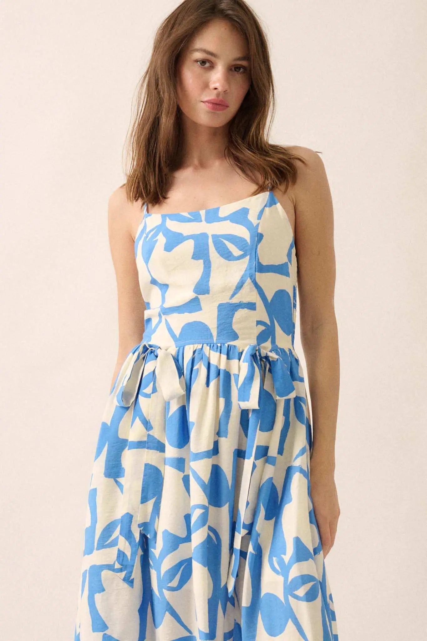 Bold Bouquet Abstract Floral Pocket Midi Dress