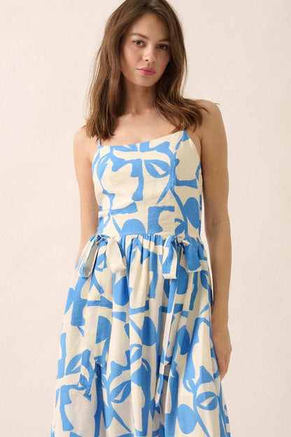 Bold Bouquet Abstract Floral Pocket Midi Dress