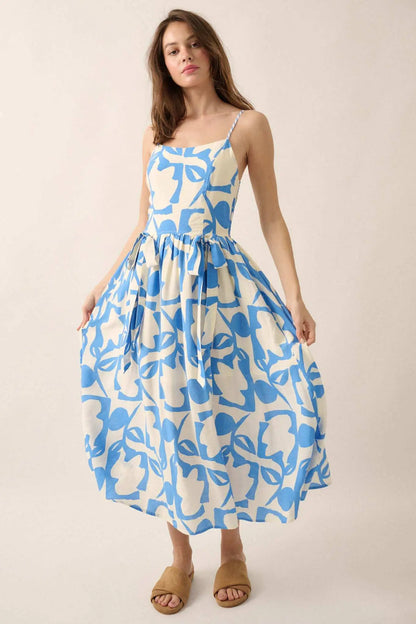 Bold Bouquet Abstract Floral Pocket Midi Dress