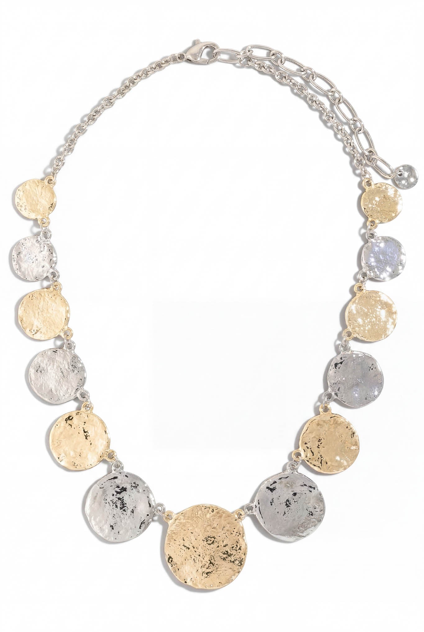 Sepulveda Two-Tone Large Hammered Coin Necklace