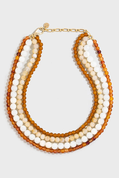 Formosa Marble Resin Layered Beaded Necklace