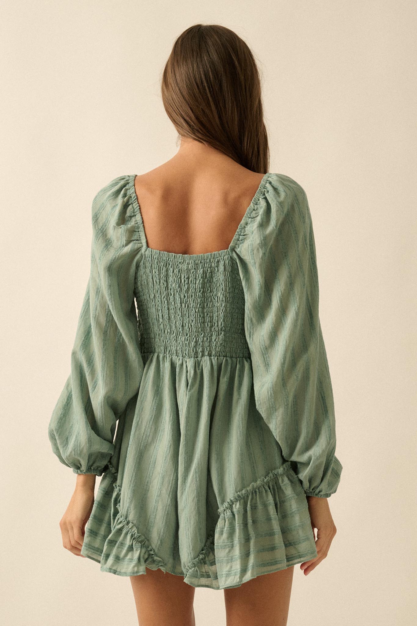 Life Is Sweet Striped Ruffle Tie-Front Romper